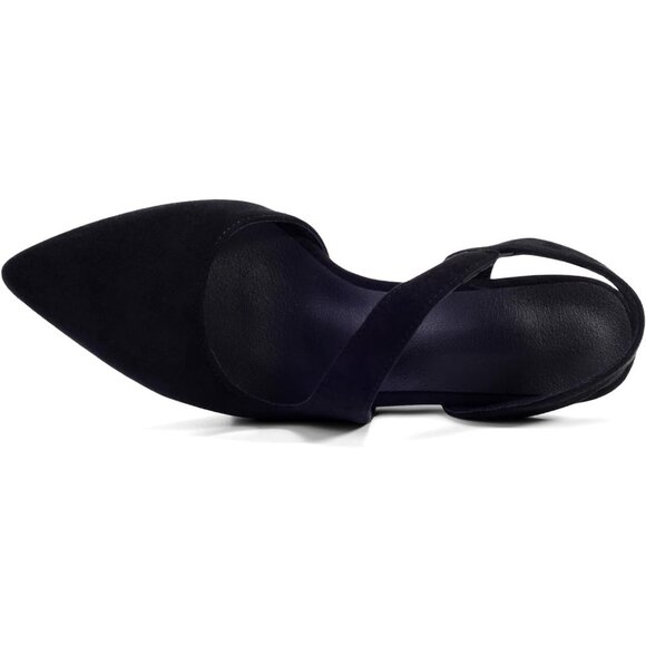 Rhinestone Kitten Black Low Heel Sparkly Pumps for Women Dressy Wedding Shoes - Picture 6 of 8